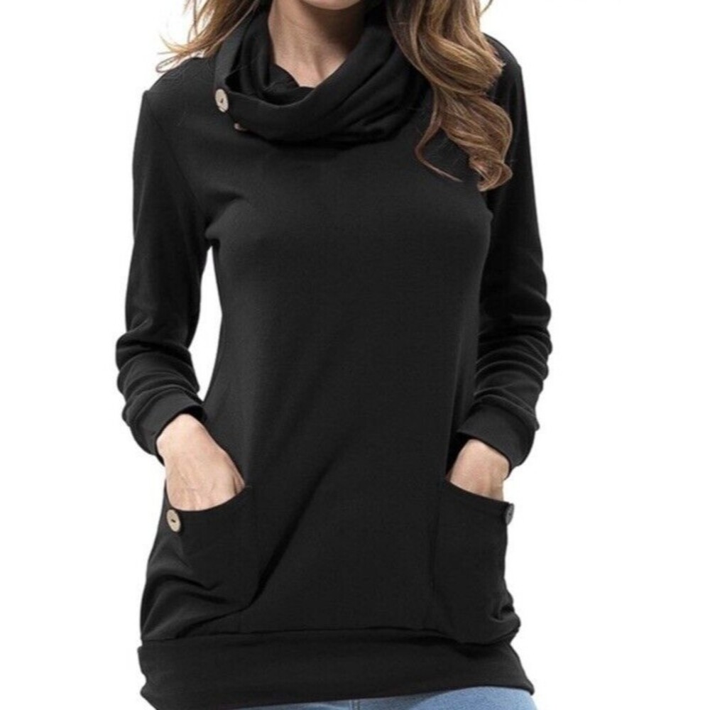 NEW Levaca Womens Pullover Cowl Neck Sweater Top Long Sleeve Casual Work XL